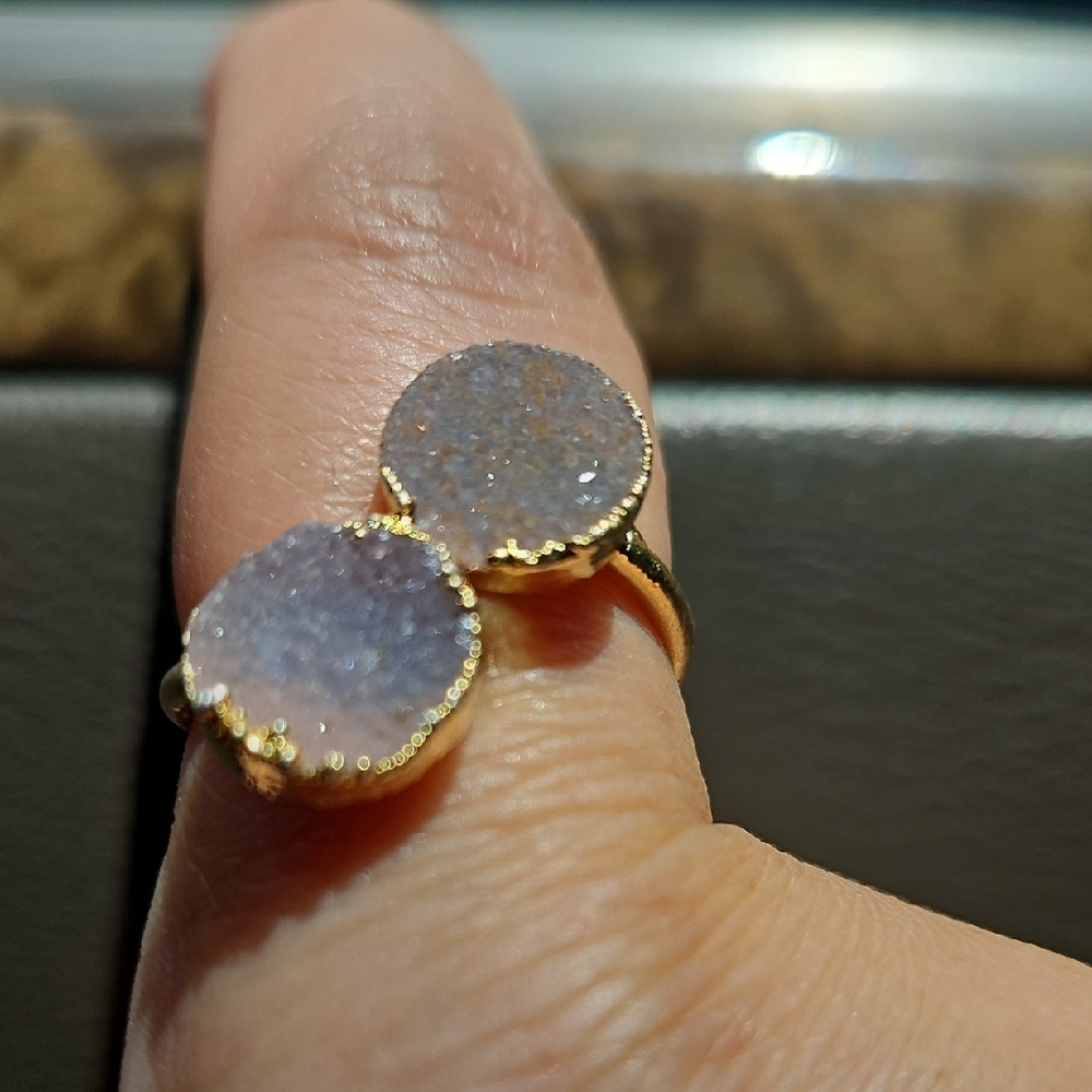 Gold and Silver Druzy Ring